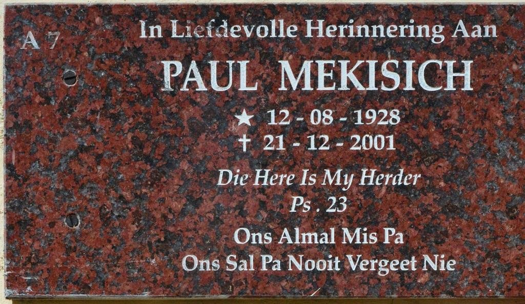MEKISICH Paul 1928-2001