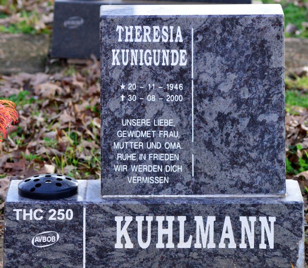 KUHLMANN Theresia Kunigunde 1946-2000