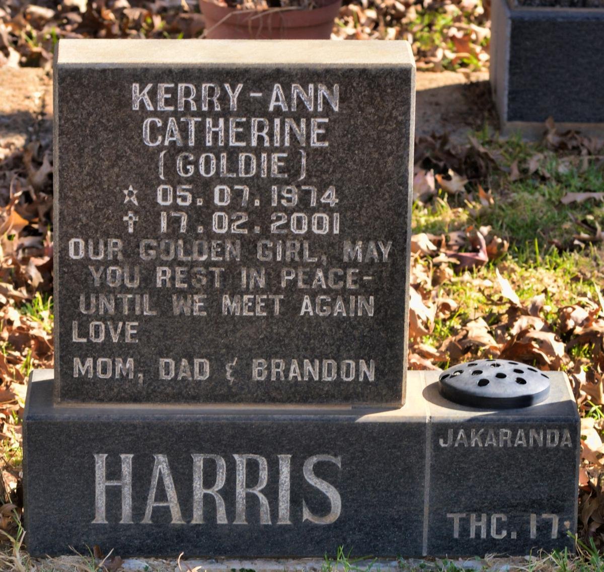 HARRIS Kerry-Ann Catherine 1974-2001