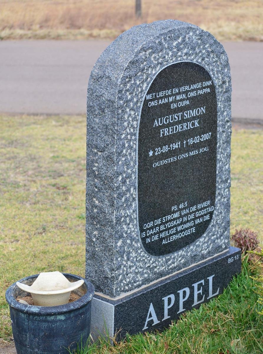APPEL August Simon Frederick 1941-2007