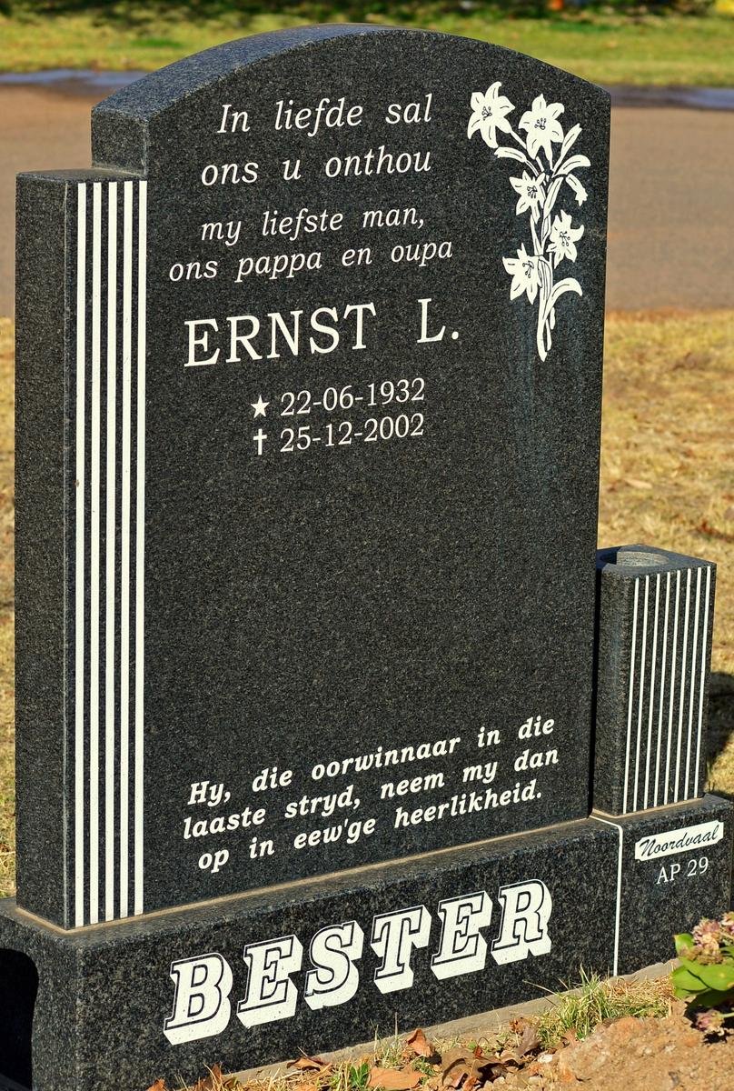 BESTER Ernst L. 1932-2002
