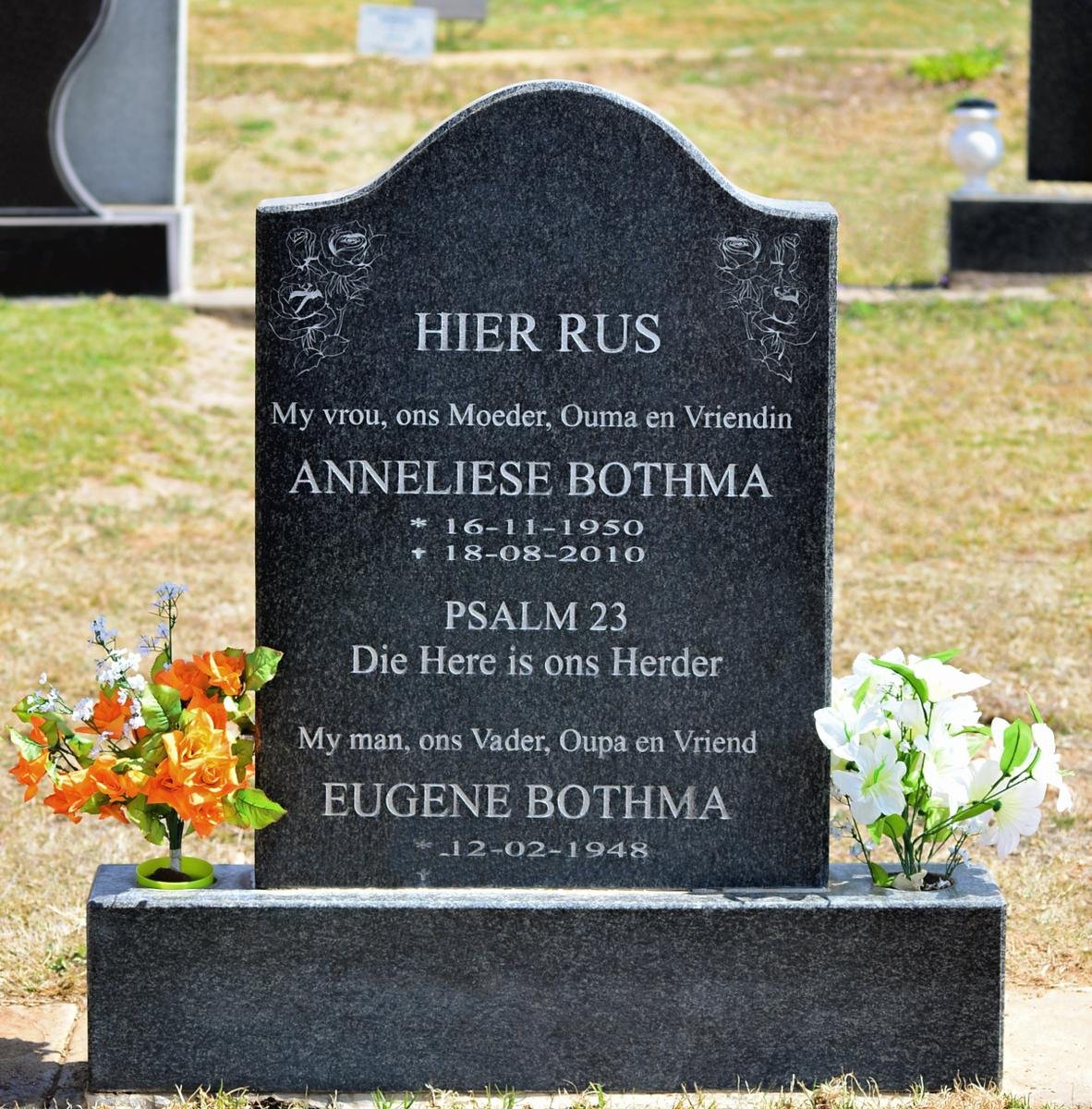BOTHMA Eugene 1948- &amp; Anneliese 1950-2010