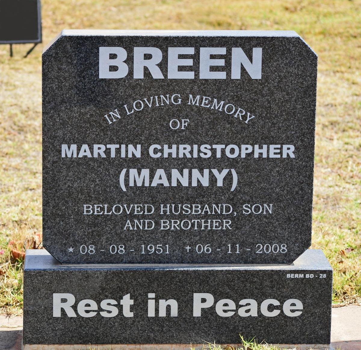 BREEN Martin Christopher 1951-2008