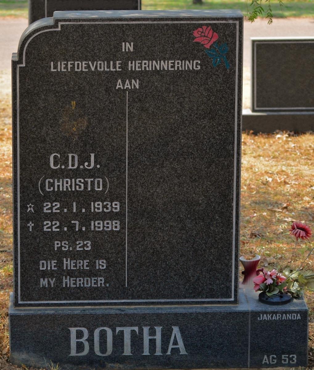 BOTHA C.D.J. 1939-1998