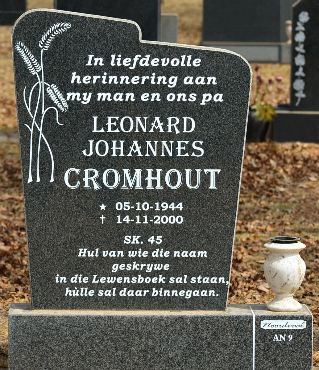 CROMHOUT Leonard Johannes 1944-2000