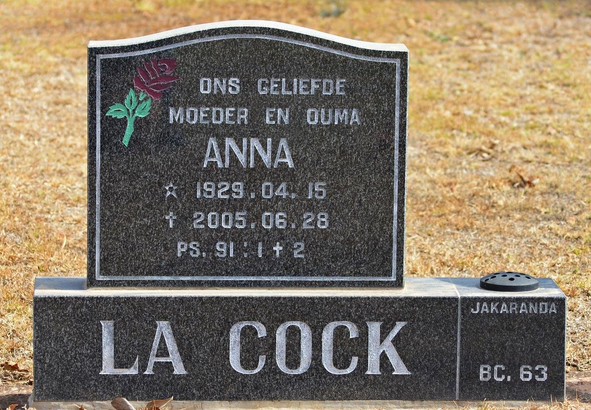 COCK Anna, la 1929-2005