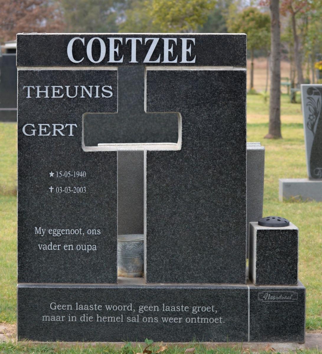 COETZEE Theunis Gert 1940-2003
