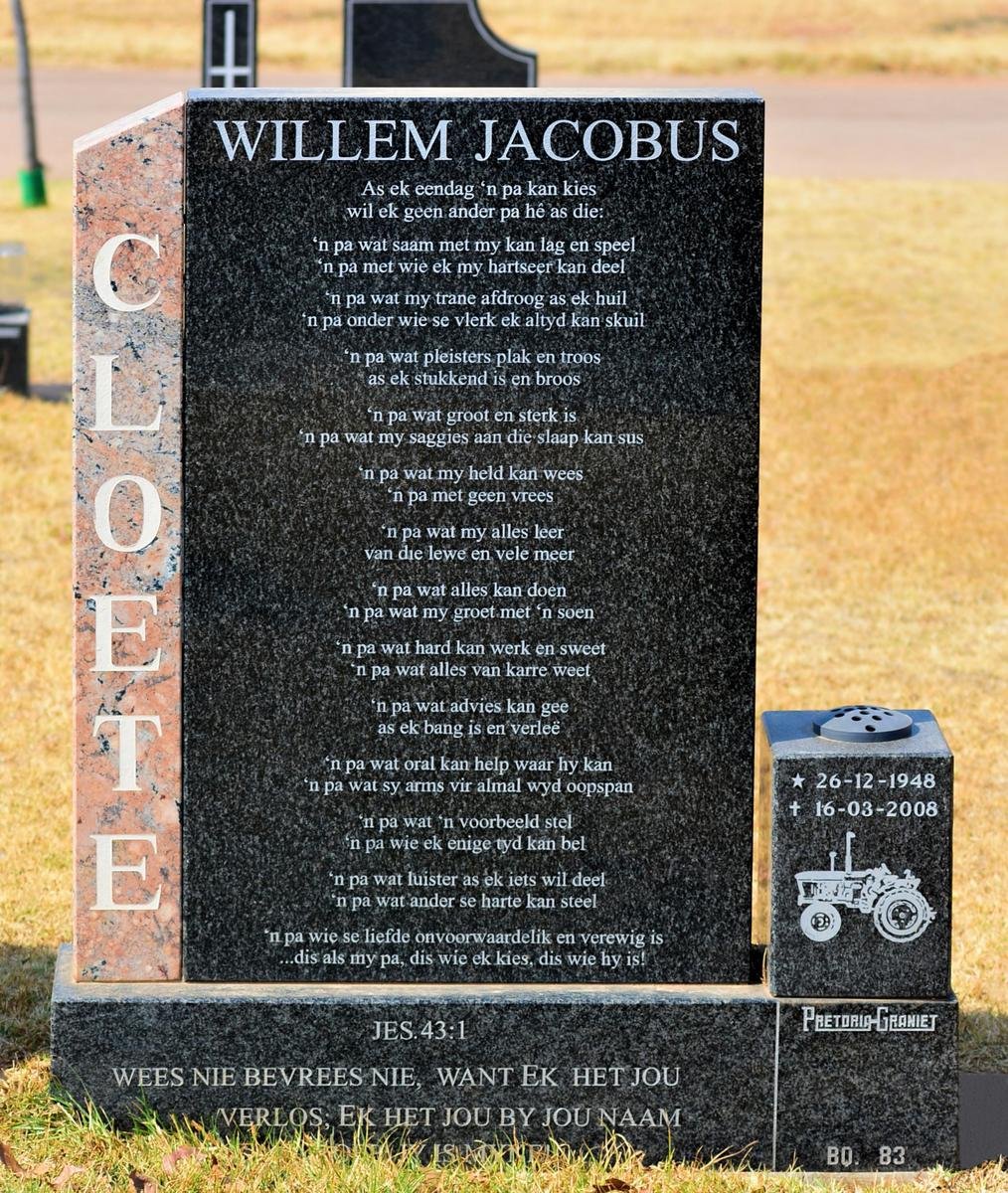 CLOETE Willem Jacobus 1948-2008