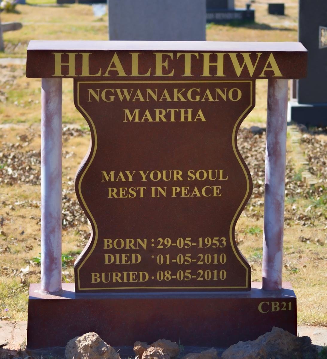 HLALETHWA Ngwanakgano Martha 1953-2010