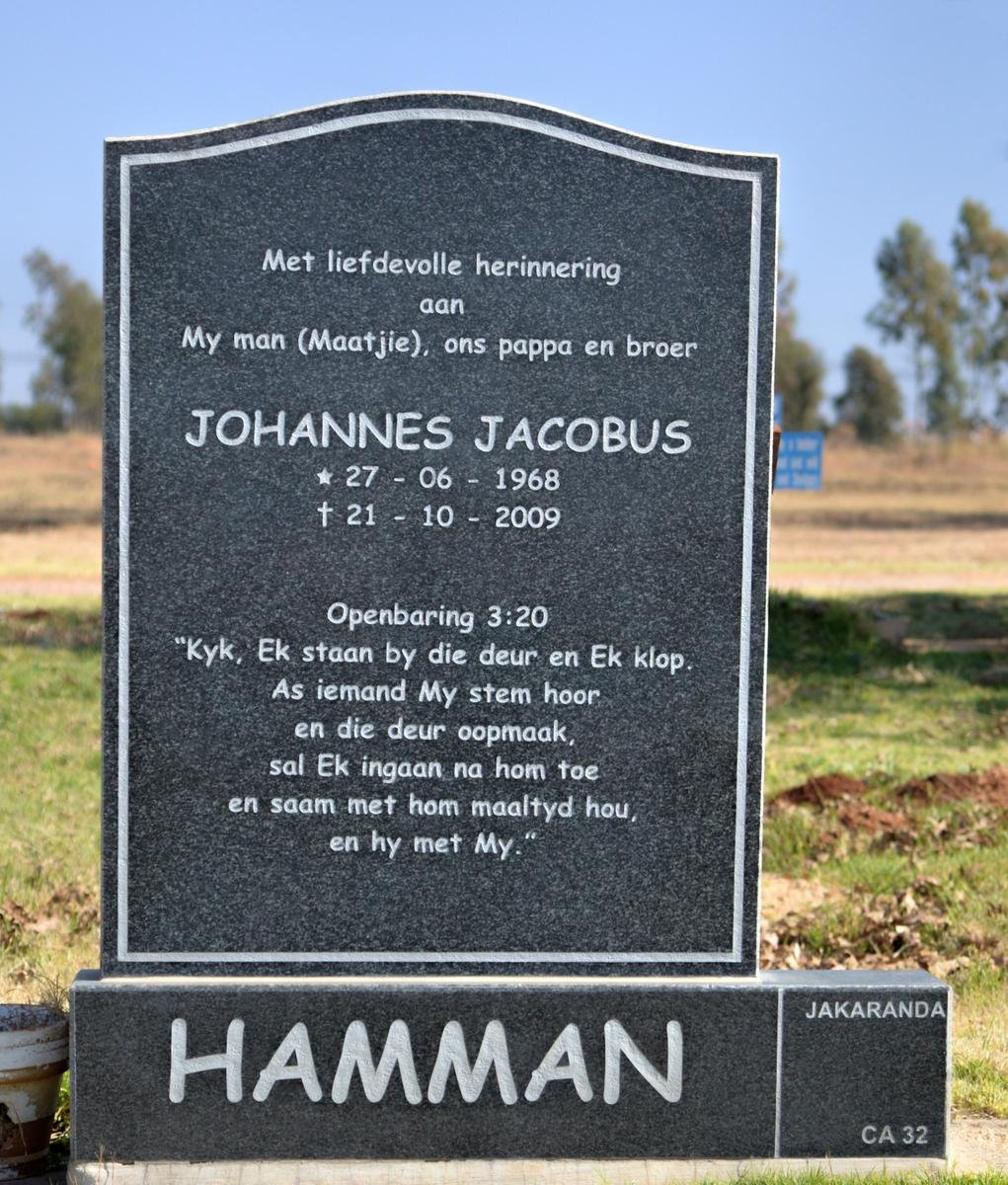 HAMMAN Johannes Jacobus 1968-2009