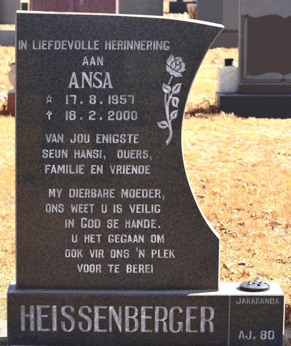 HEISSENBERGER Ansa 1957-2000
