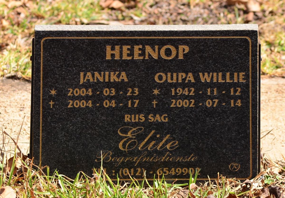 HEENOP Willie 1942-2002 :: HEENOP Janika 2004-2004