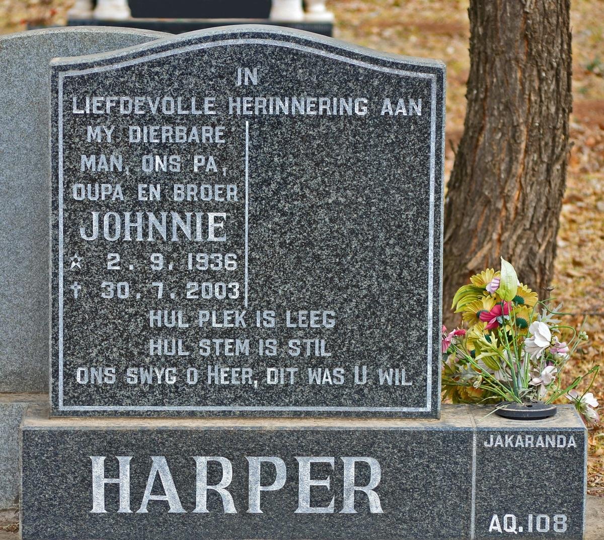HARPER Johnnie 1936-2003