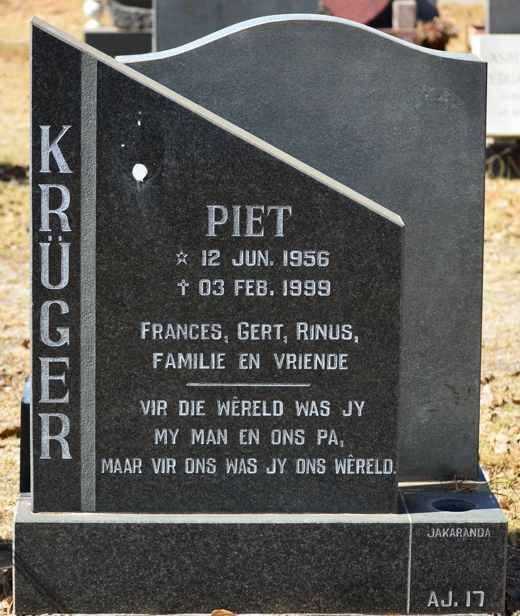 KRÜGER Piet 1956-1999