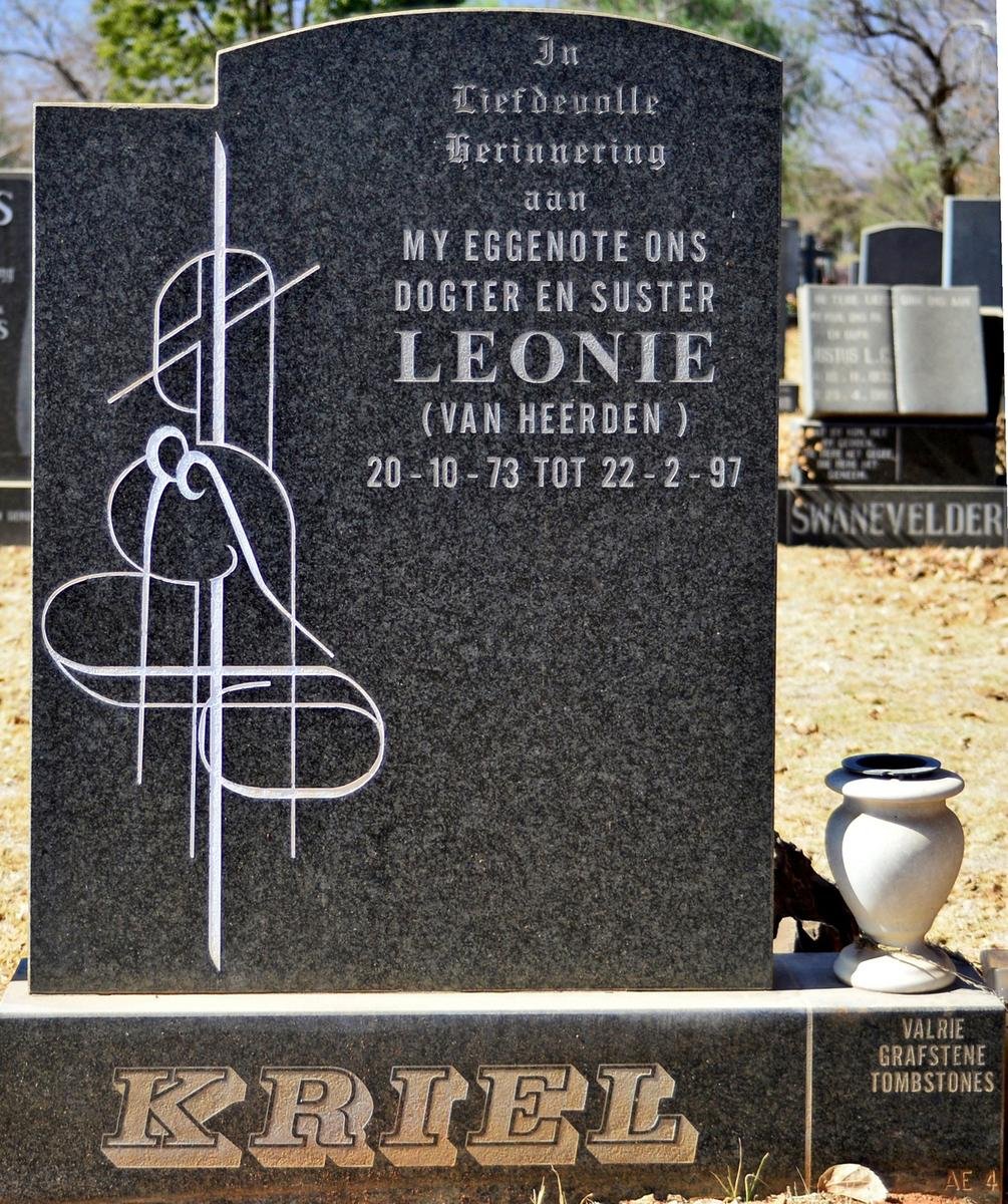 KRIEL Leonie nee VAN HEERDEN  1973-1997