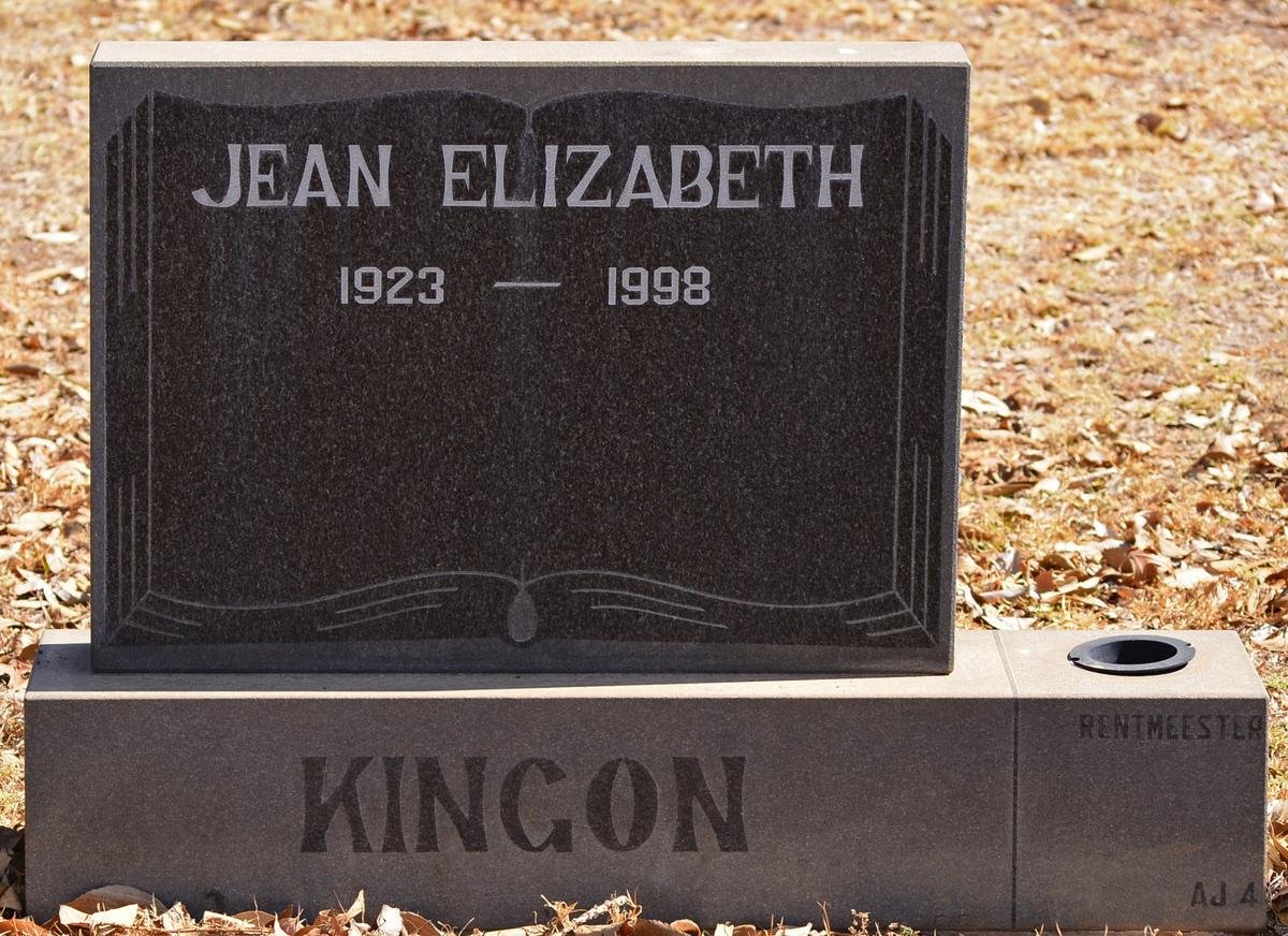 KINGON Jean Elizabeth 1923-1998