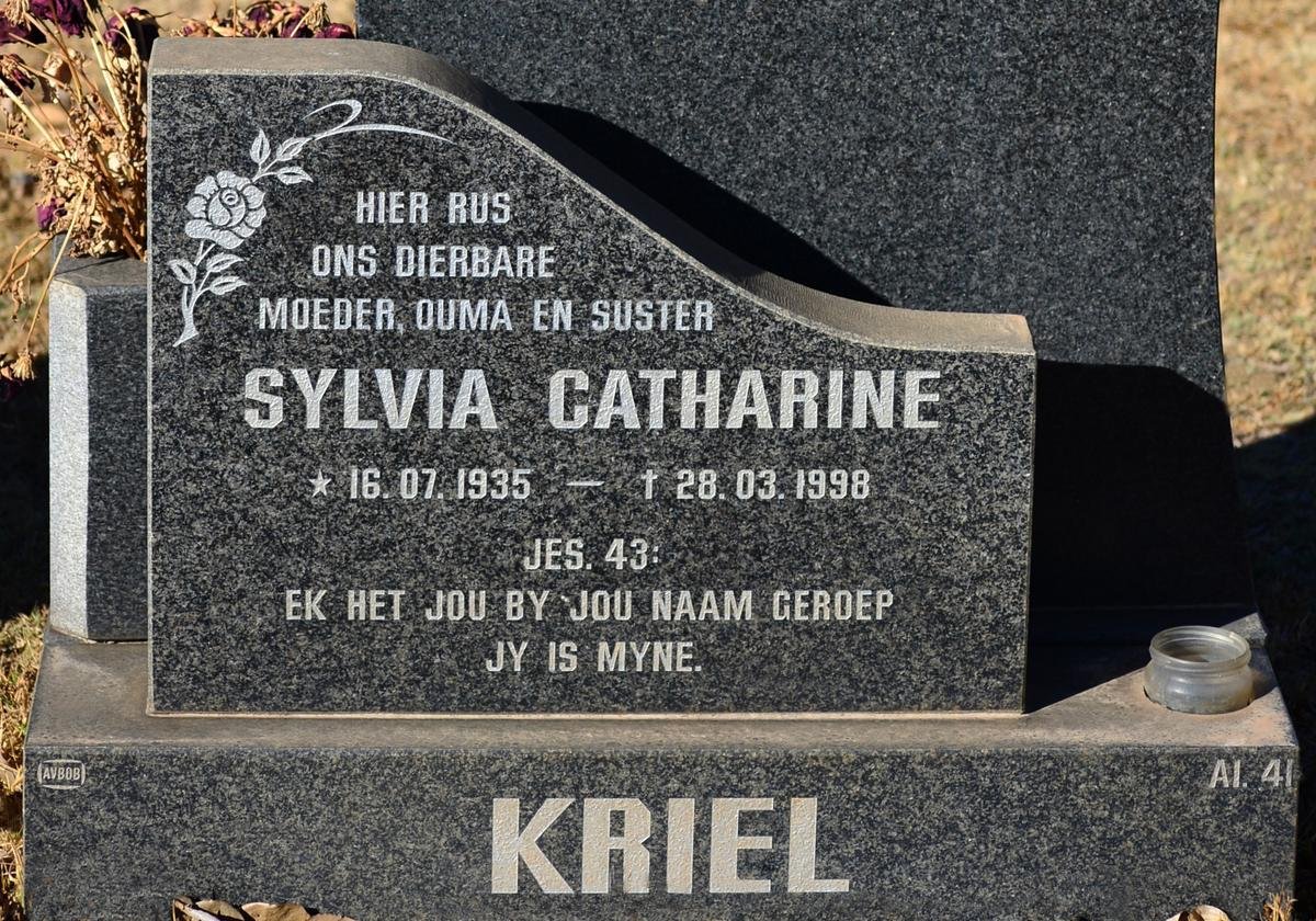 KRIEL Sylvia Catharine 1935-1998