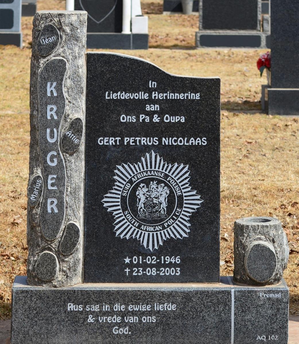KRUGER Gert Petrus Nicolaas 1946-2003