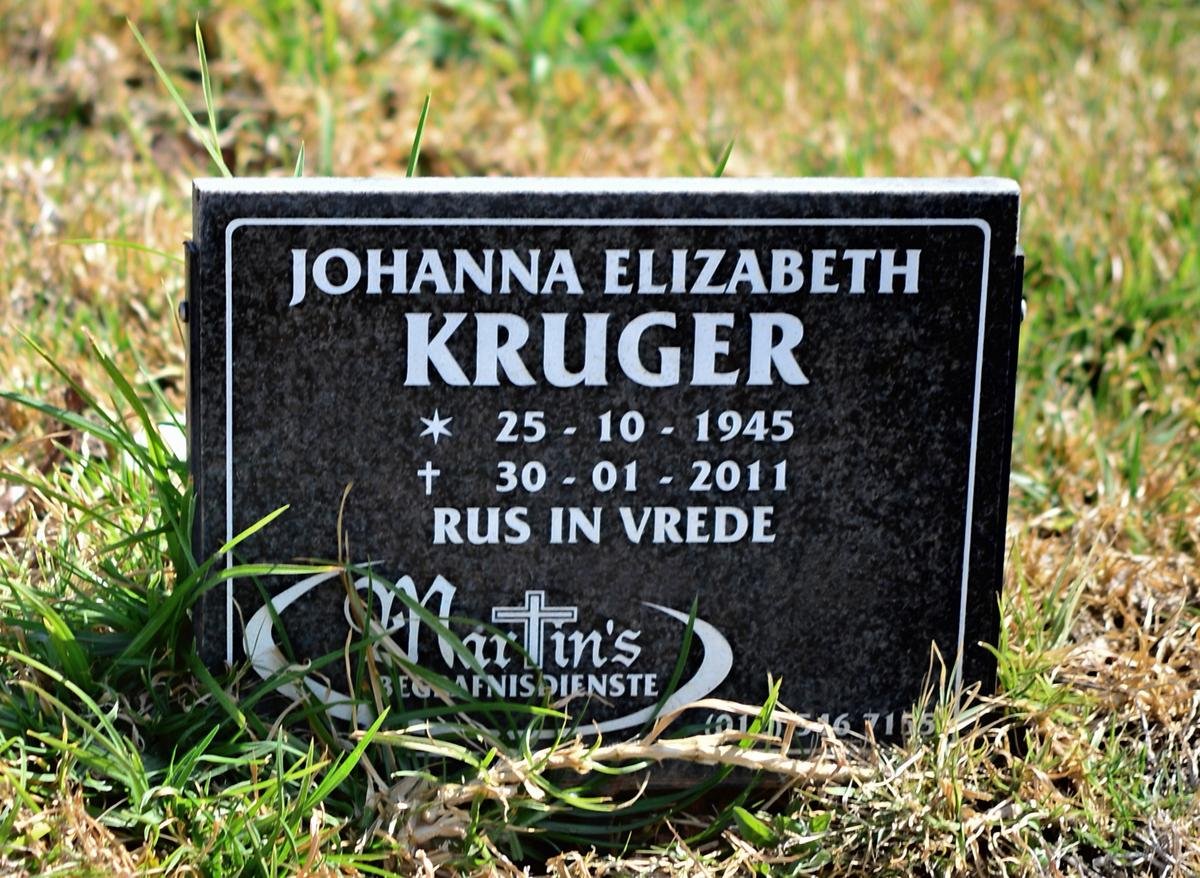 KRUGER Johanna Elizabeth 1945-2011
