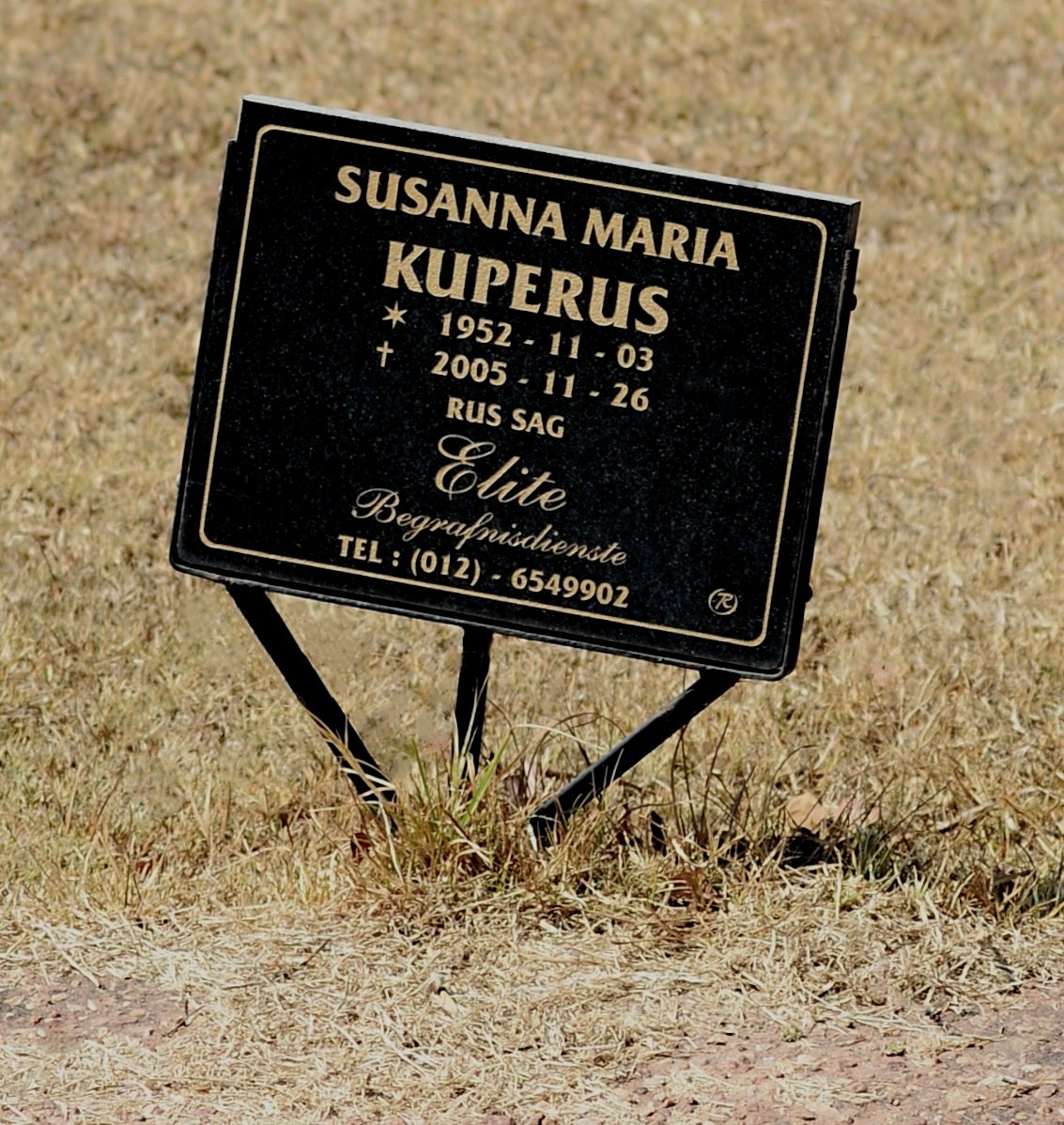KUPERUS Susanna Maria 1952-2005
