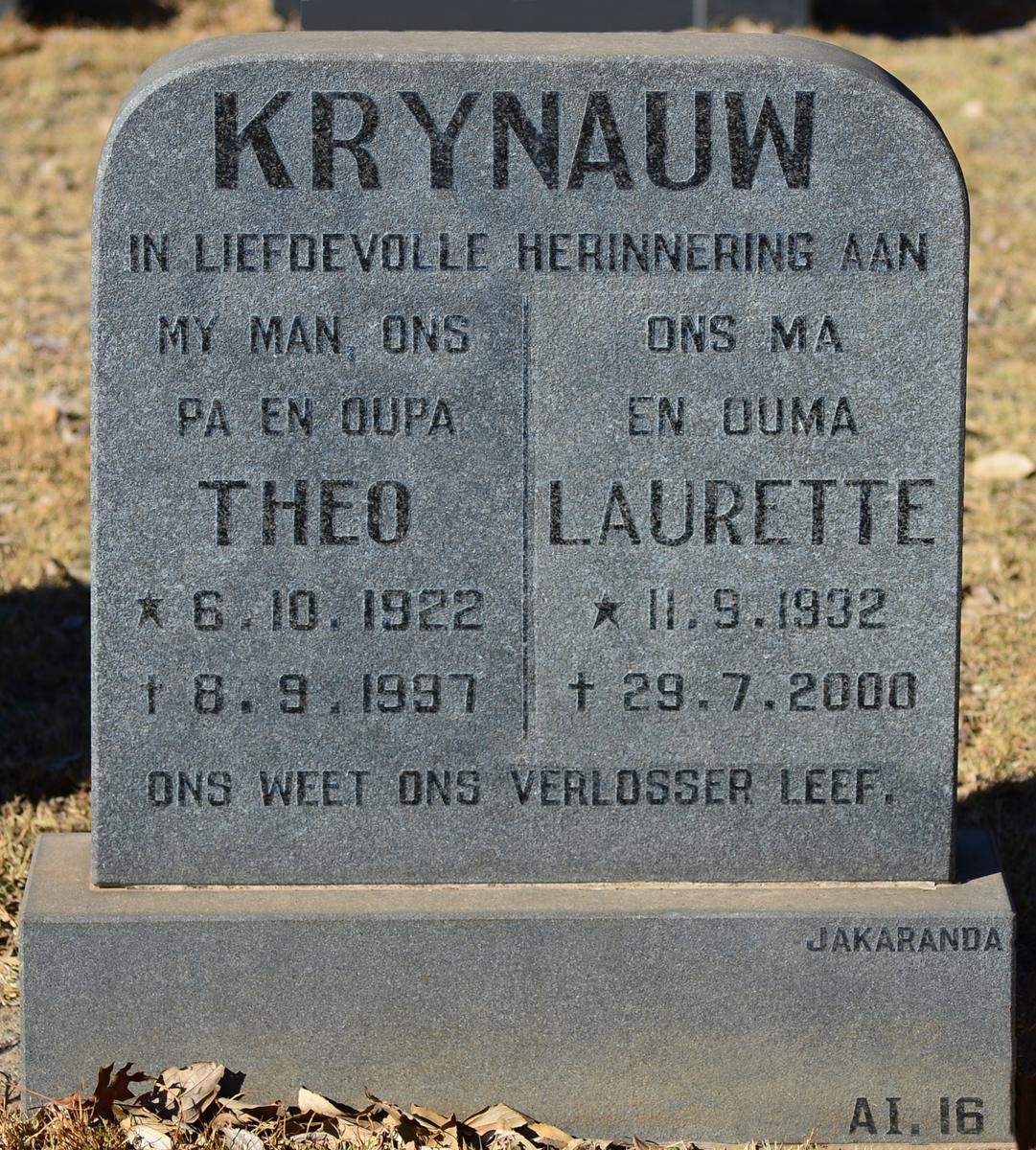KLYNAUW Theo 1922-1997 &amp; Laurette 1932-2000