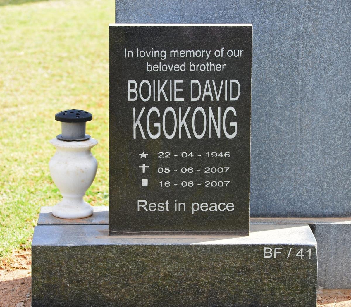 KGOKONG Boikie David 1946-2007