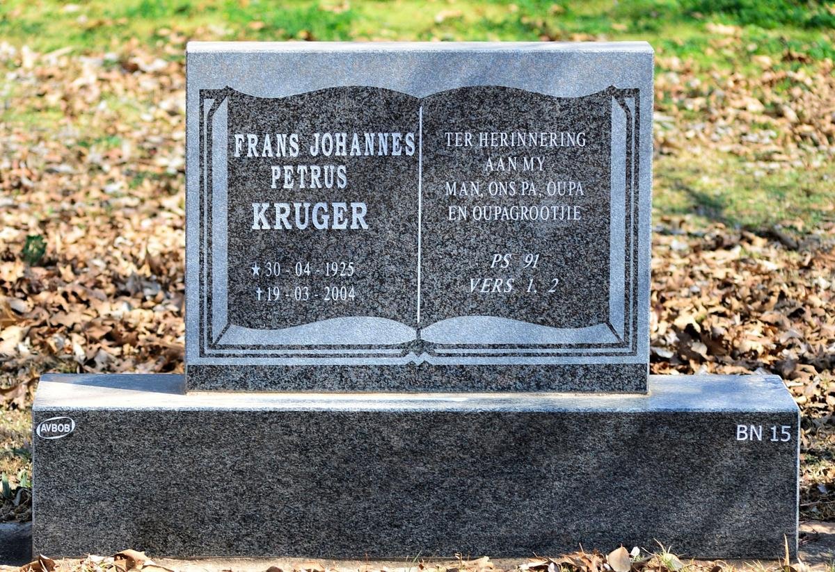 KRUGER Frans Johannes Petrus 1925-2004