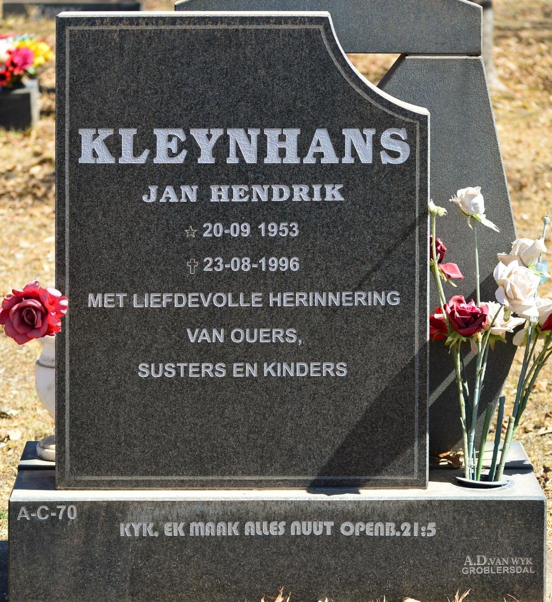 KLEYNHANS Jan Hendrik 1953-1996