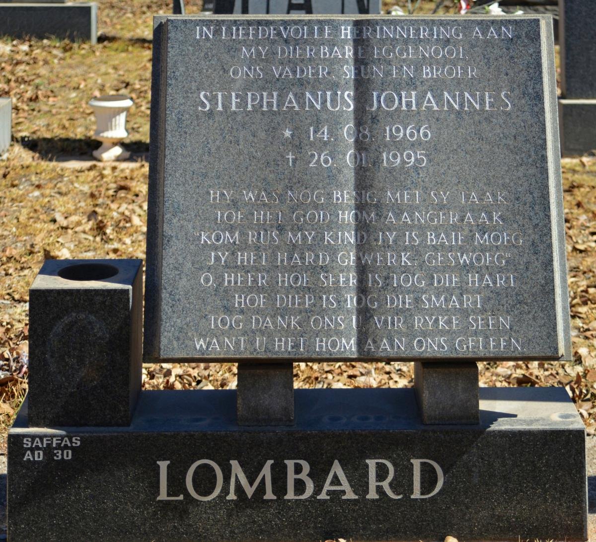 LOMBARD Stephanus Johannes 1966-1995