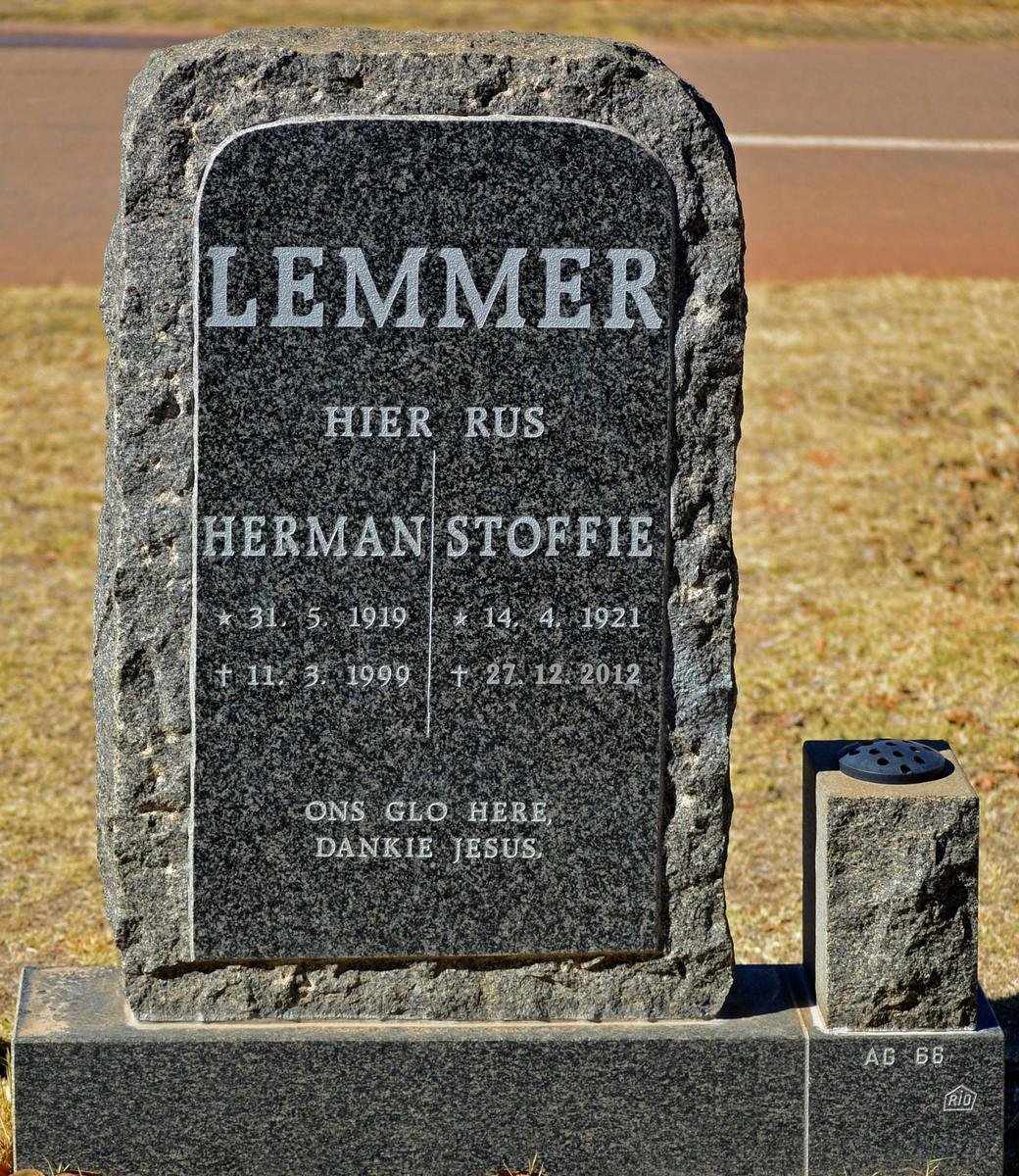 LEMMER Herman 1919-1999 &amp; Stoffie 1921-2012