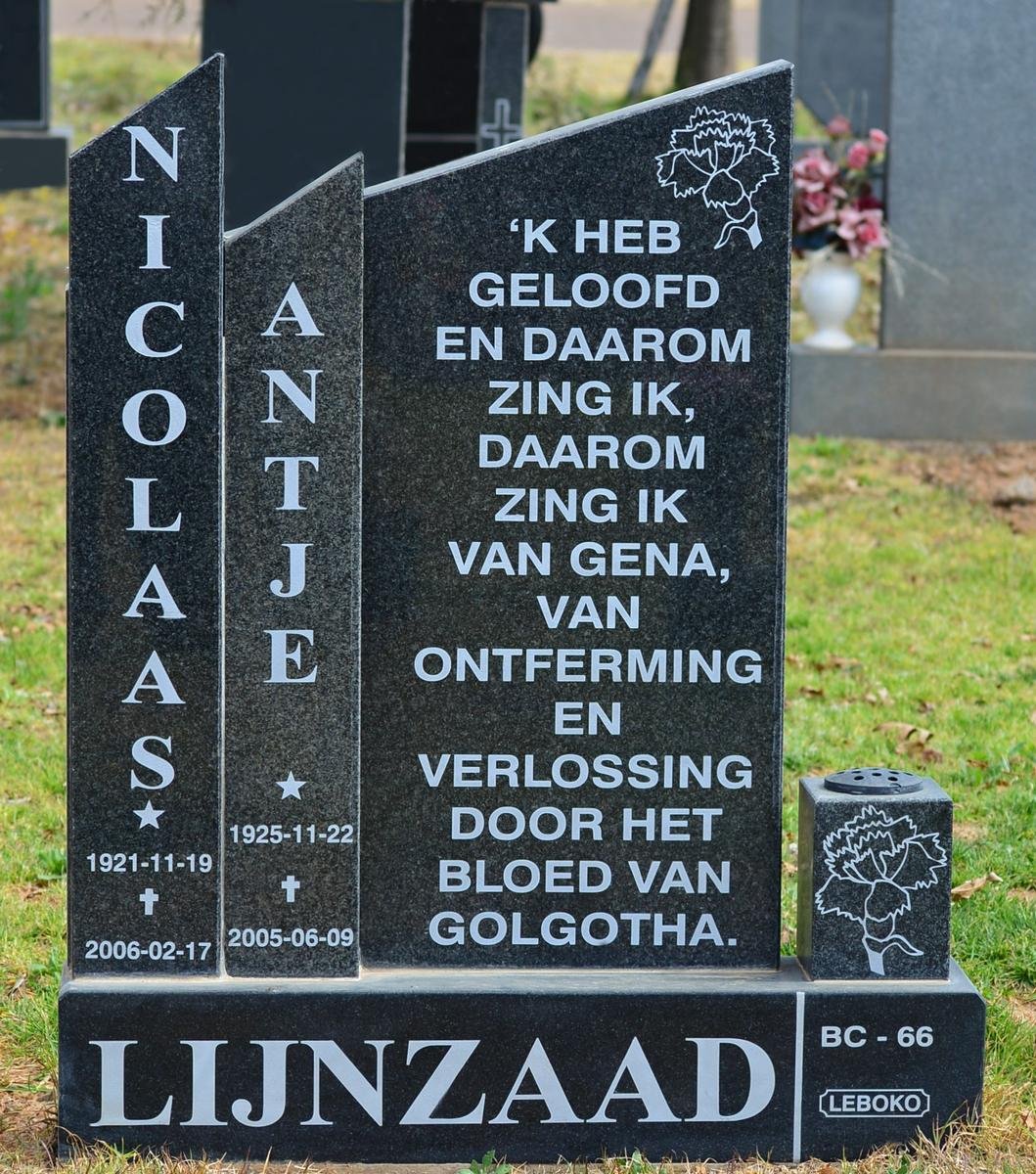 LIJNZAAD Nicolaas 1921-2006 &amp; Antje 1925-2005