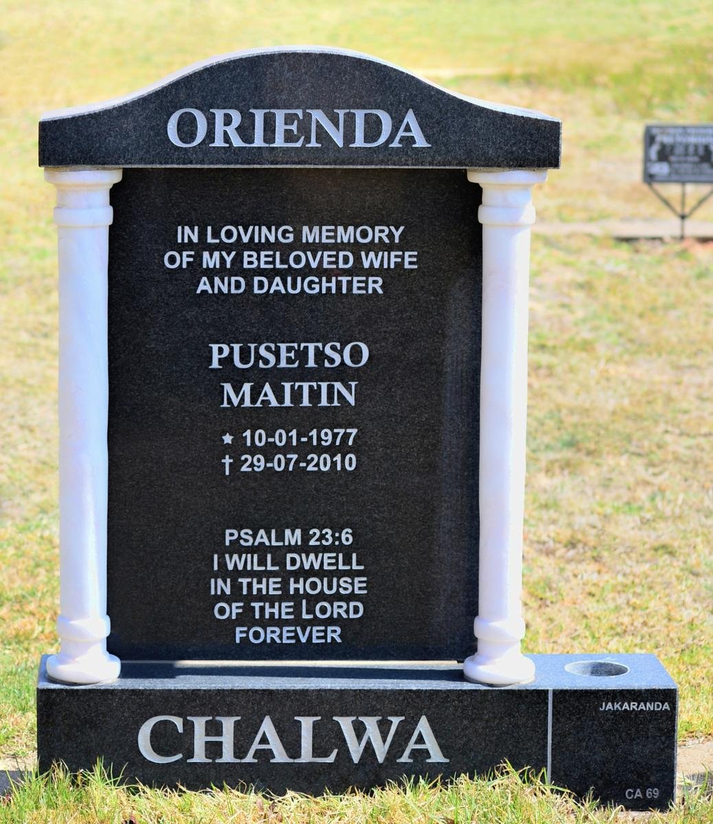 ORIENDA CHALWA Pusetso Maitin 1977-2010