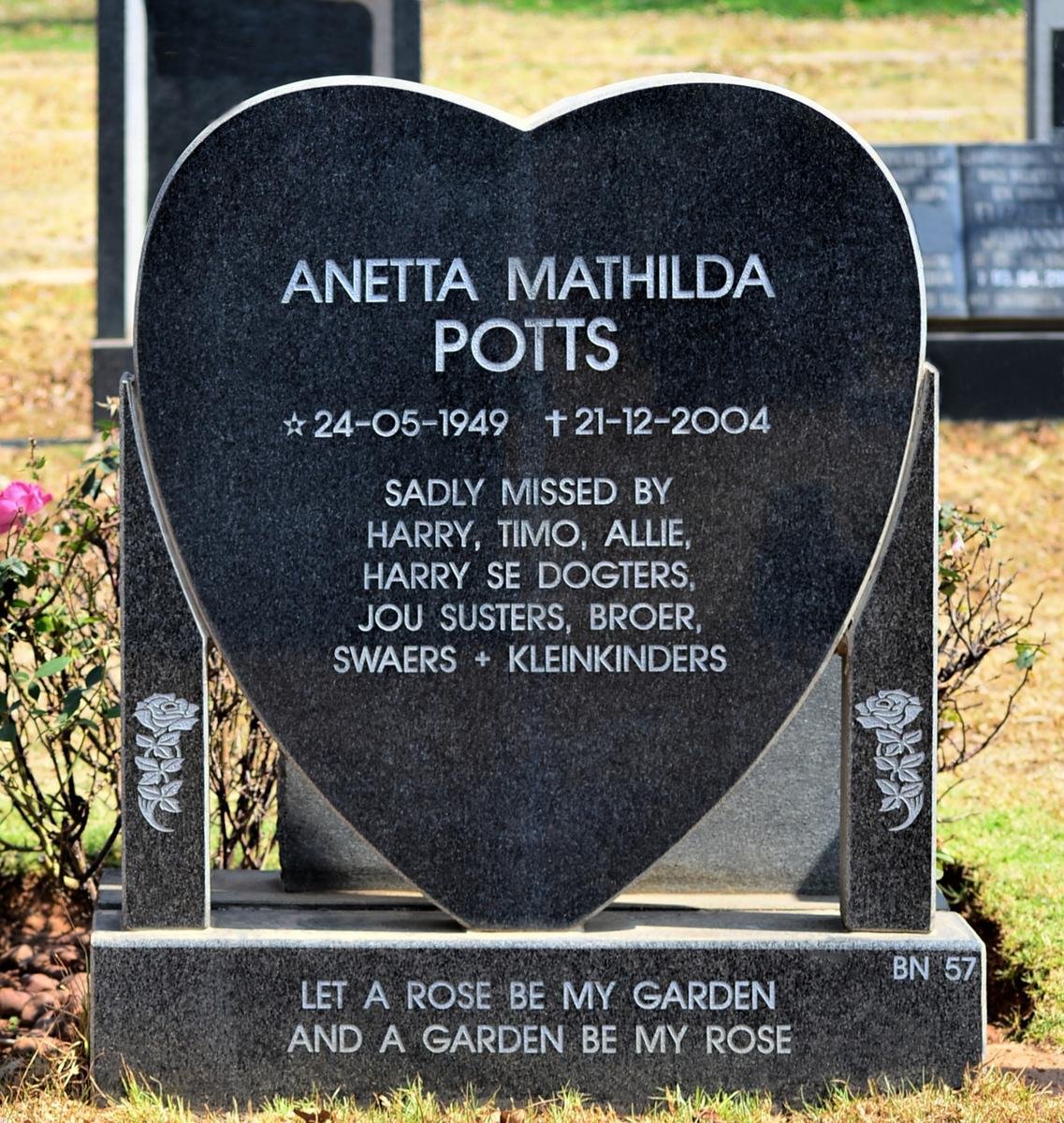 POTTS Anetta Mathilda 1949-2004