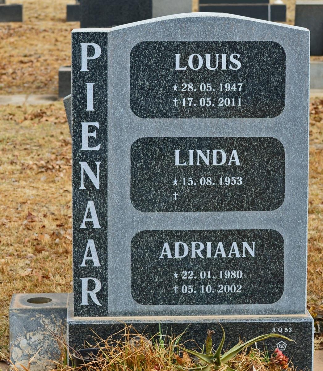PIENAAR Louis 1947-2011 &amp; Linda 1953- :: PIENAAR Adriaan 1980-2002