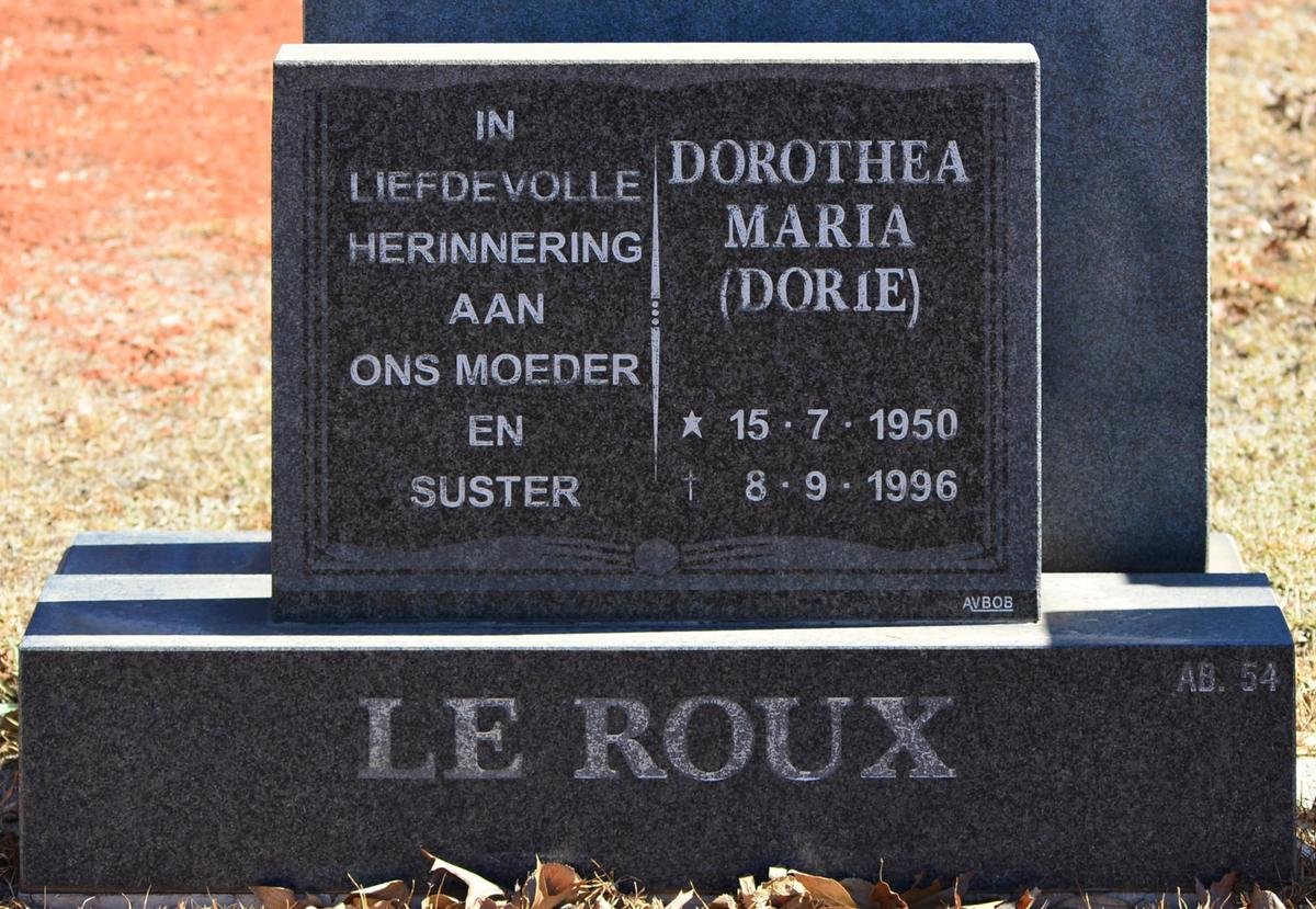 ROUX Dorothea Maria, le 1950-1996