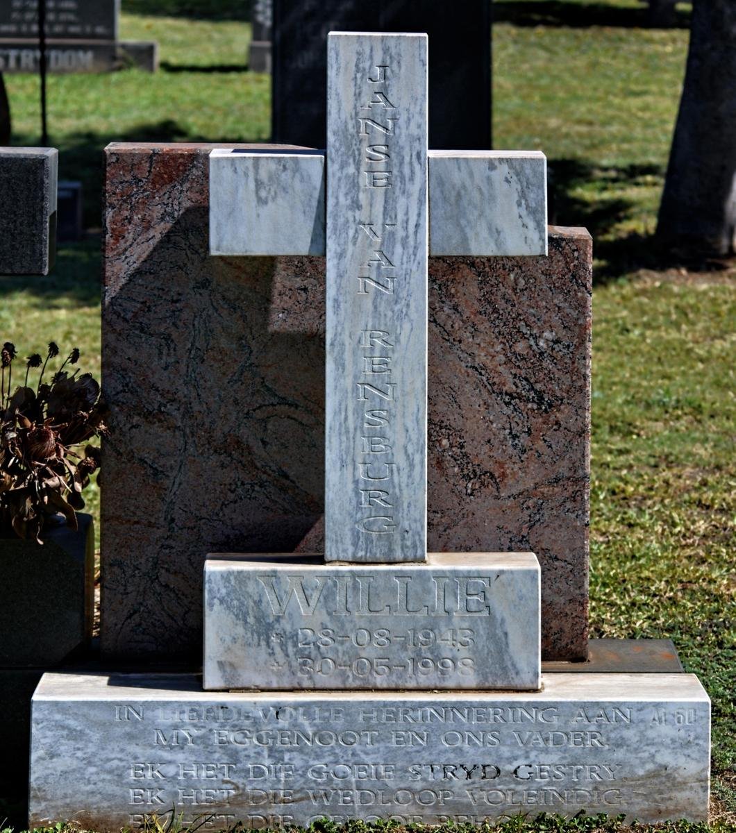 RENSBURG Willie, Janse van 1943-1998
