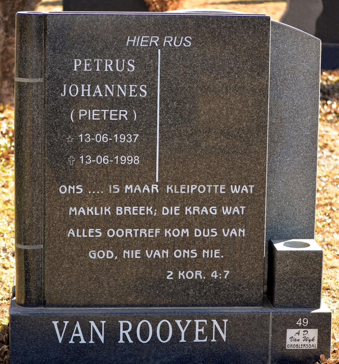 ROOYEN Petrus Johannes, van 1937-1998