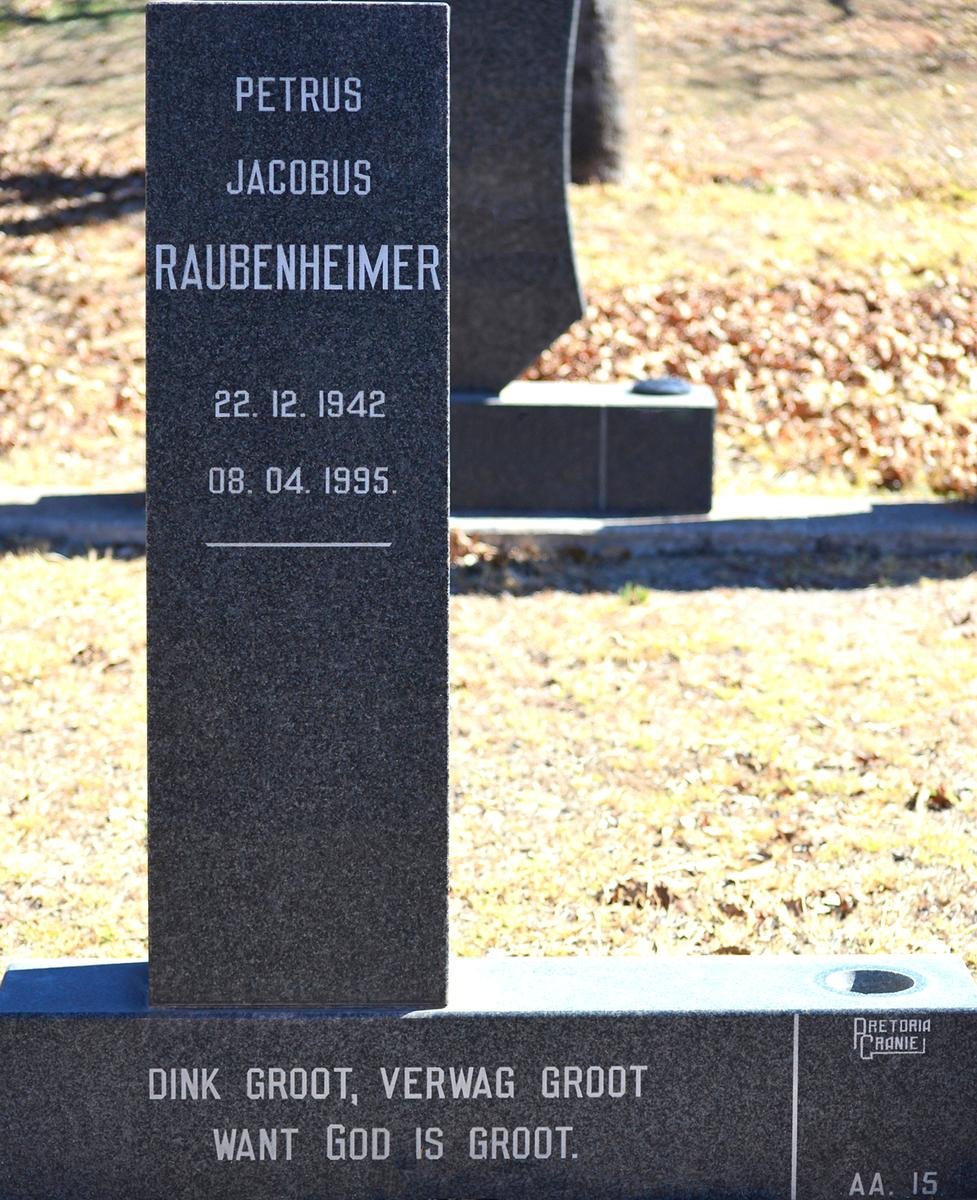 RAUBENHEIMER Petrus Jacobus 1942-1995