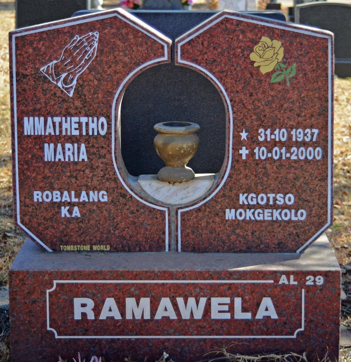 RAMAWELA Mmathetho Maria 1937-2000