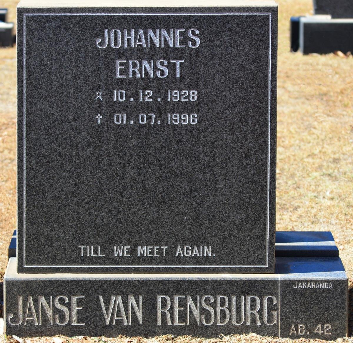RENSBURG Johannes Ernst, Janse van 1928-1996
