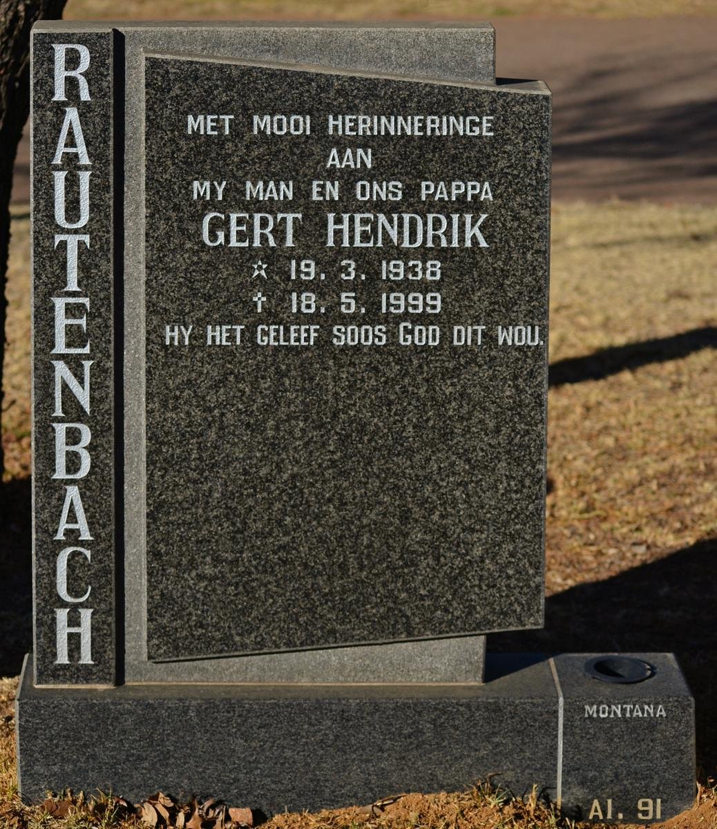 RAUTENBACH Gert Hendrik 1938-1999