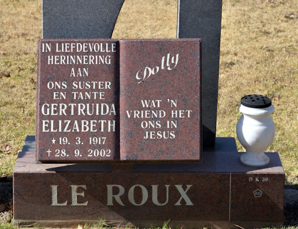 ROUX Gertruida Elizabeth, le 1917-2002