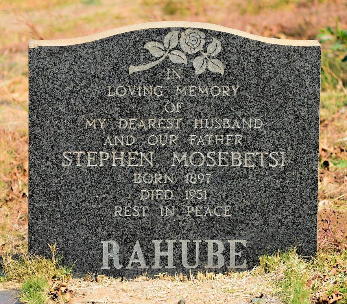 RAHUBE Stephen Mosebetsi 1897-1951