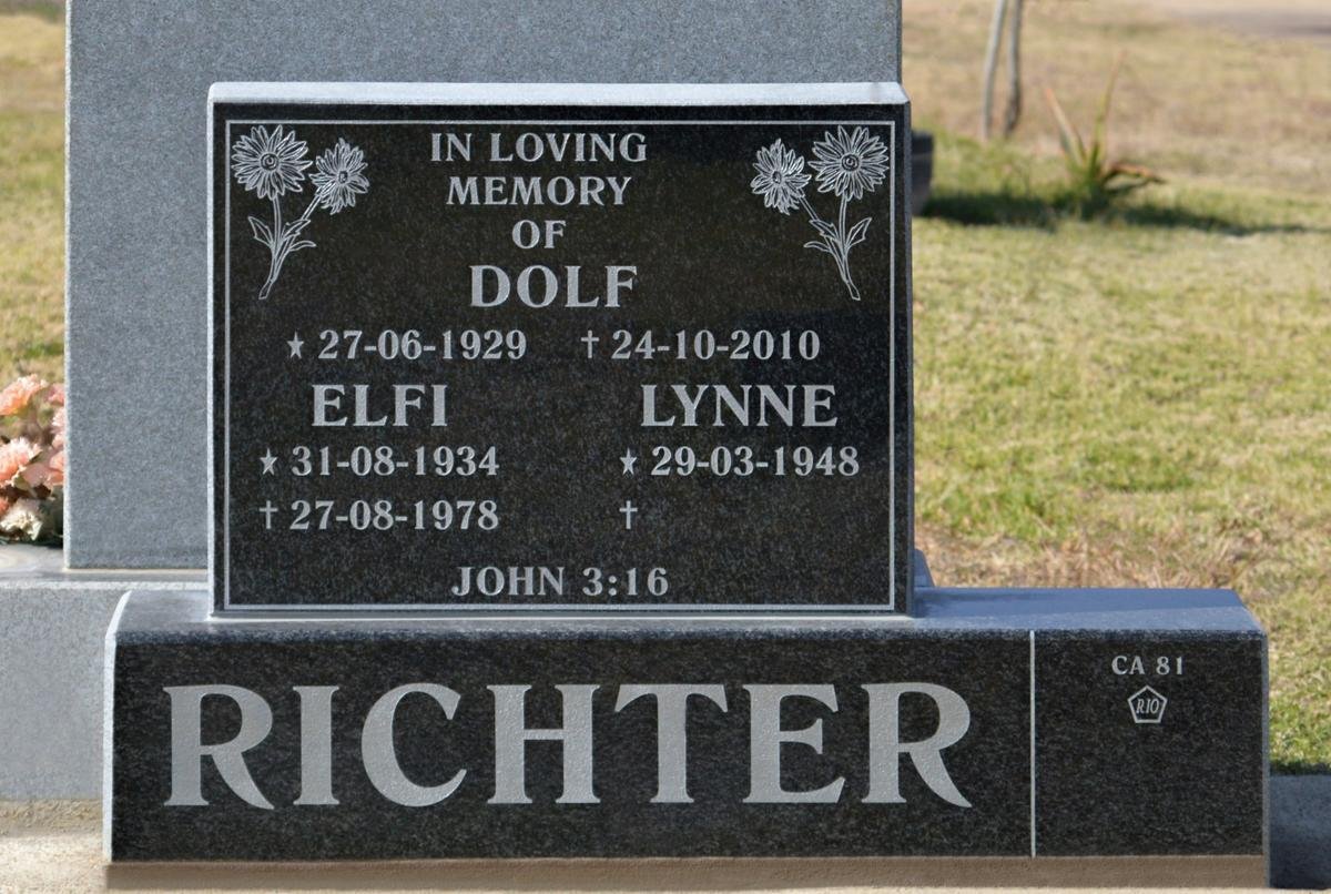 RICHTER Dolf 1929-2010 :: RICHTER Elfi 1934-1978 :: RICHTER Lynne 1948-