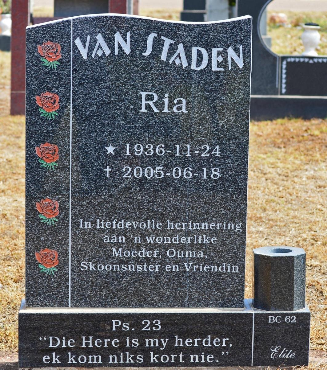 STADEN Ria, van 1936-2005