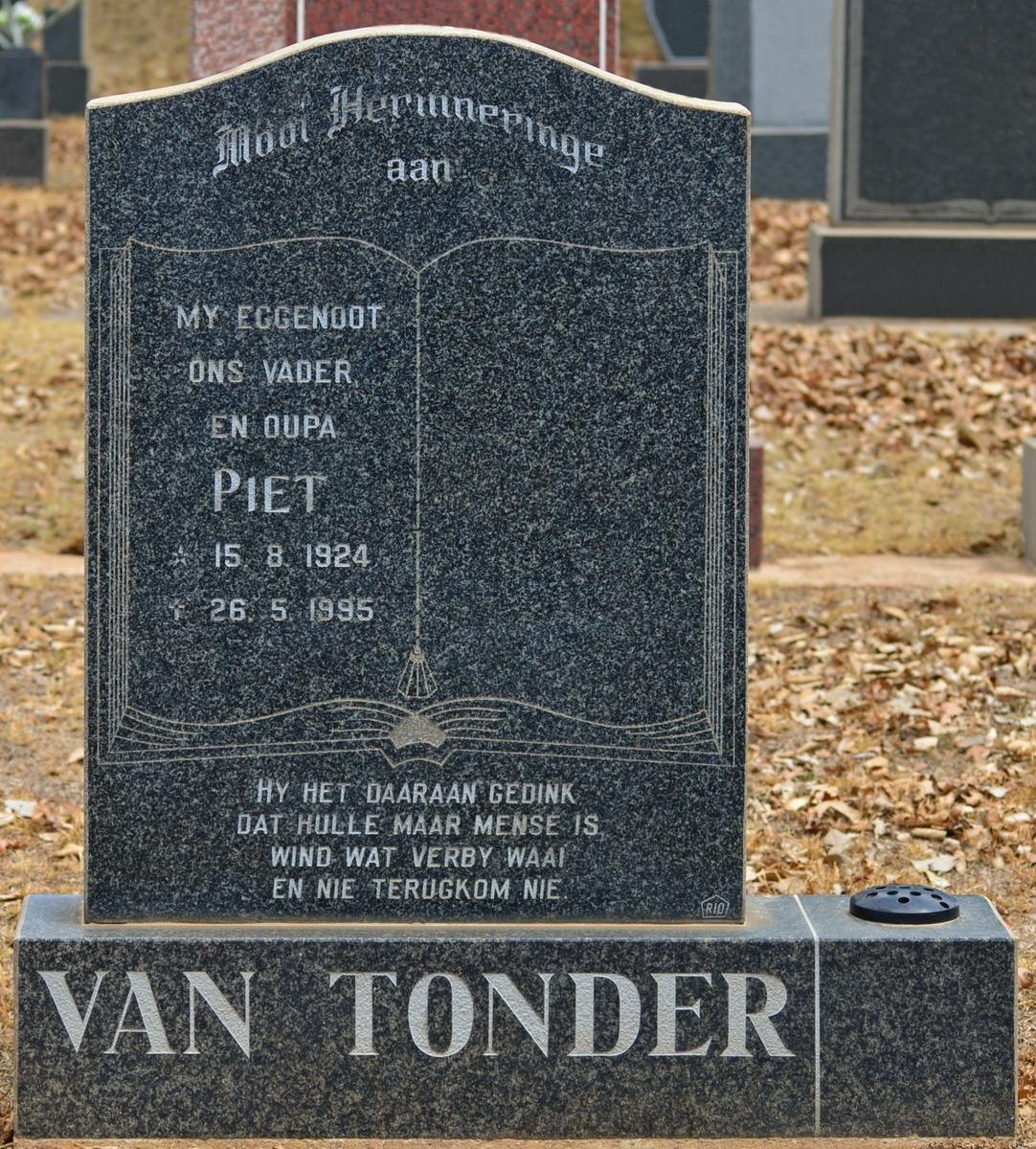 TONDER Piet, van 1924-1995