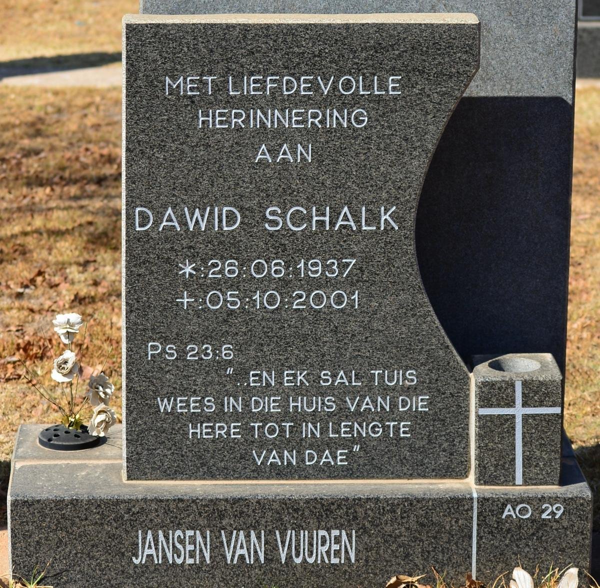 VUUREN Dawid Schalk, Jansen van 1937-2001