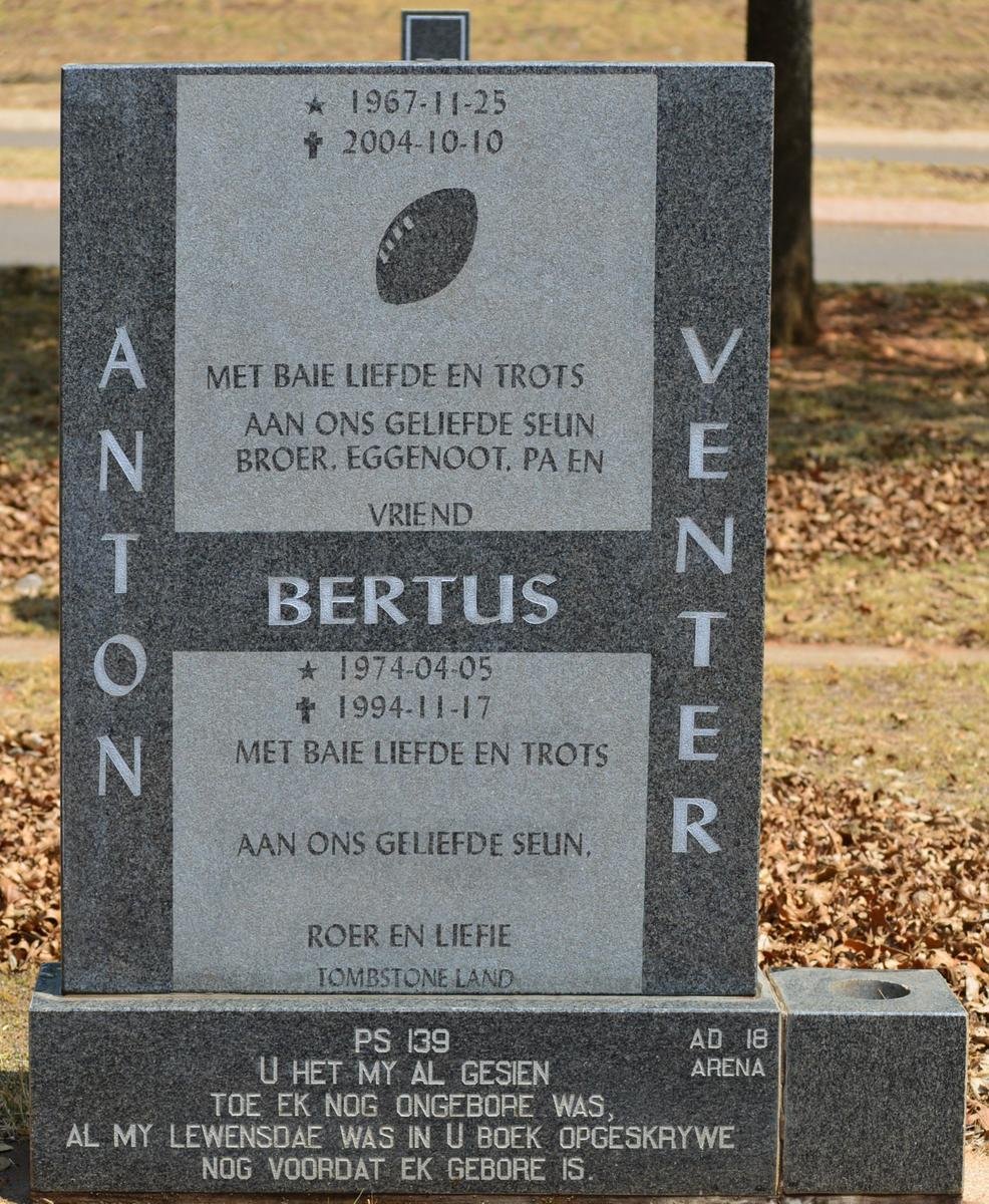 VENTER Anton 1967-2004 :: VENTER Bertus 1974-1994