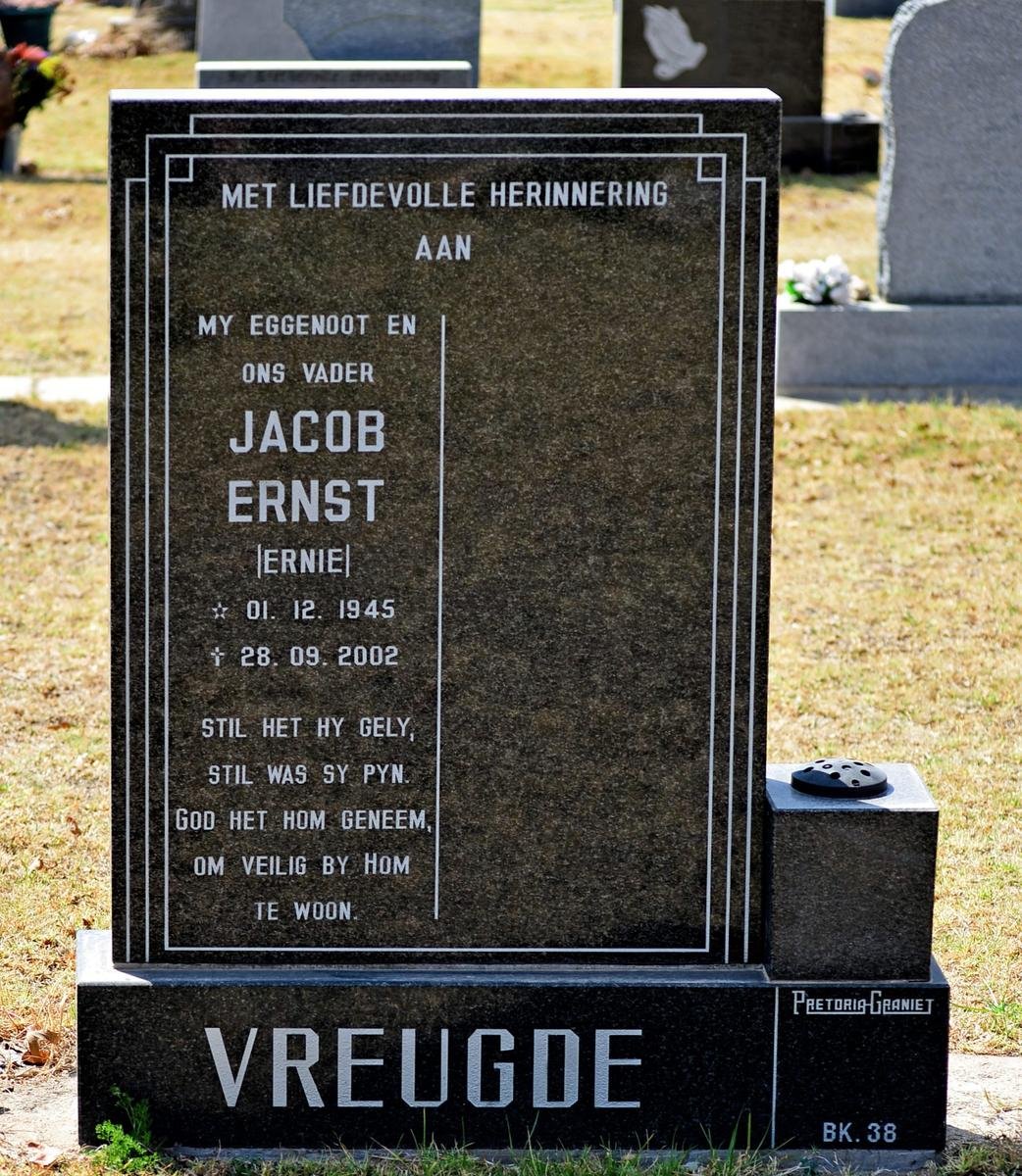 VREUGDE Jacob Ernst 1945-2002