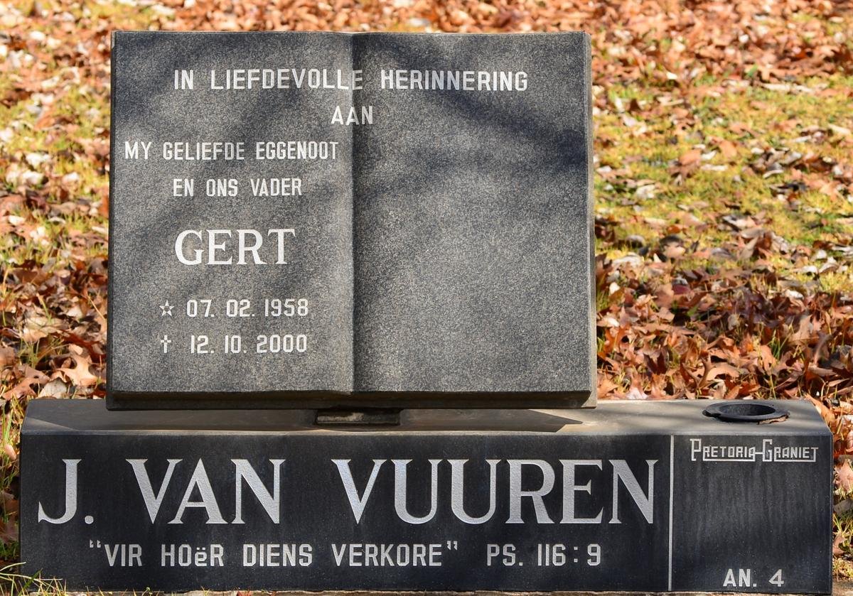 VUUREN Gert, J. van 1958-2000